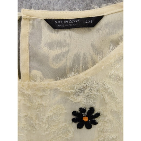 Shein‎ Curve Floral Embroidered Tunic Top 3D Texture 4XL - Picture 8 of 9